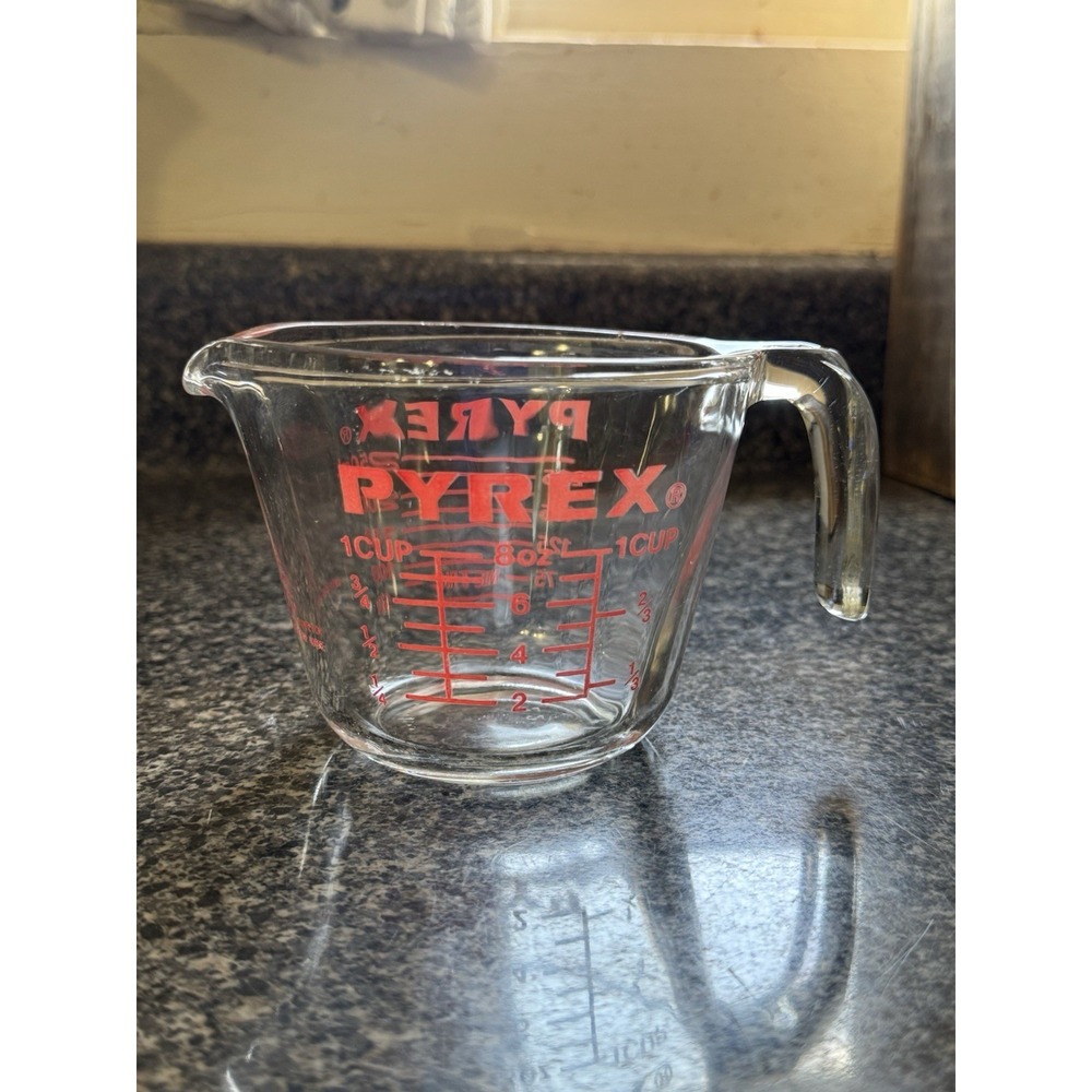 PYREX Corning Glass Measuring Cup w/ Red Lettering 1 Cup #508